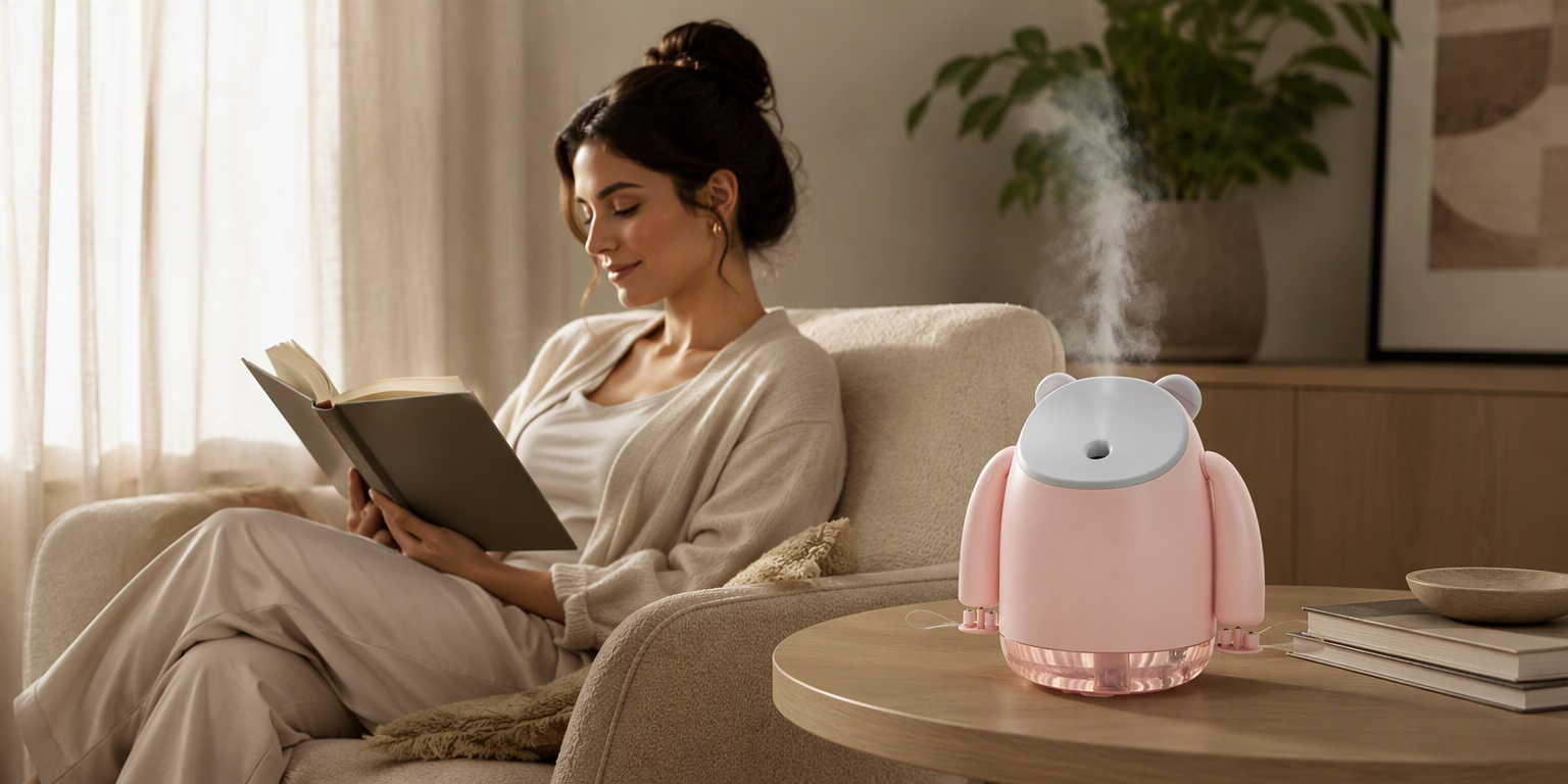 AeroMist 2-in-1 USB Humidifier Fan – Dual-Head Misting Desk Fan