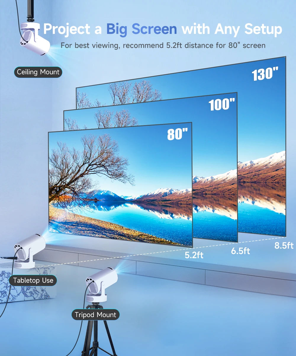 Home theater projector with built-in 5W speaker and auto keystone correction