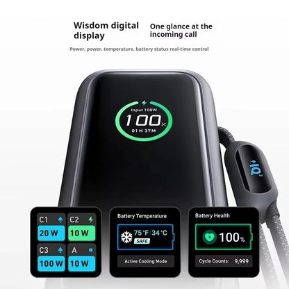 Anker Zolo 25000mAh Power Bank – 165W PD Fast Charging with Built-In Retractable Cables, Digital Display, Portable Charger for iPhone 16, MacBook, Laptops & More