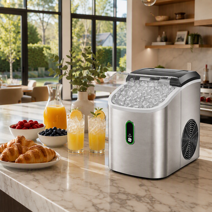 AeroIce™ 36lb Countertop Nugget Ice Maker – Self-Cleaning Chewable Pebble Ice Machine with 10-Min Fast Ice