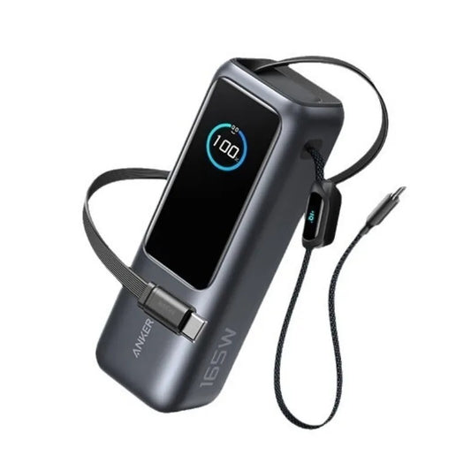 Anker Zolo 25000mAh Power Bank – 165W PD Fast Charging with Built-In Retractable Cables, Digital Display, Portable Charger for iPhone 16, MacBook, Laptops & More