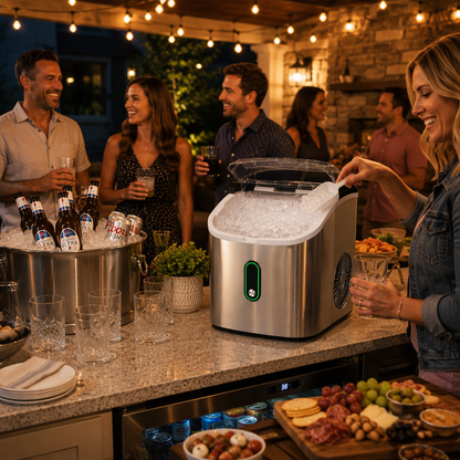 AeroIce™ 36lb Countertop Nugget Ice Maker – Self-Cleaning Chewable Pebble Ice Machine with 10-Min Fast Ice