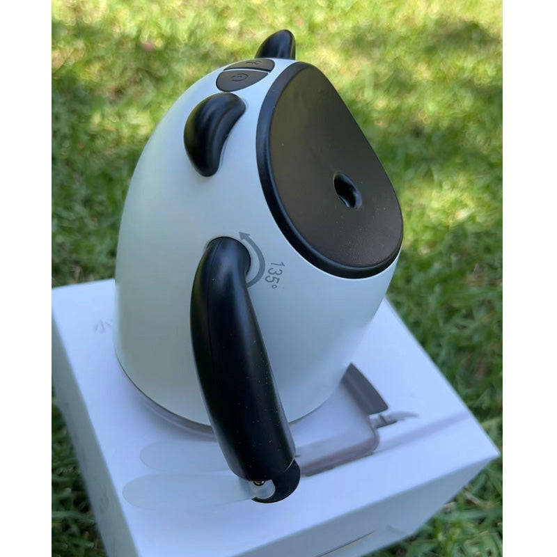 USB dual-head misting desk fan in Black with compact desktop design