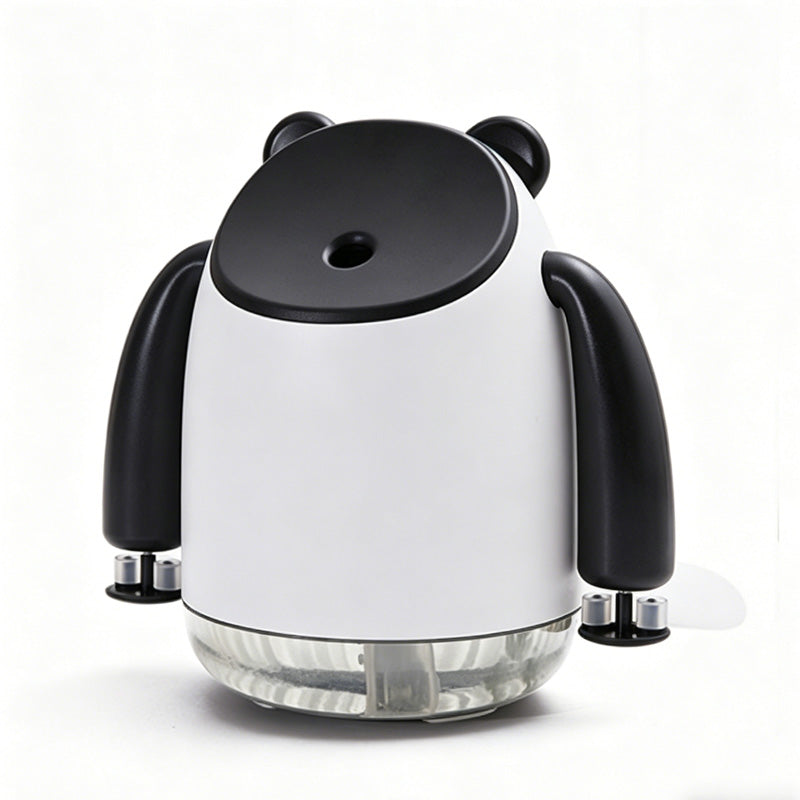 USB dual-head misting desk fan product detail in Black
