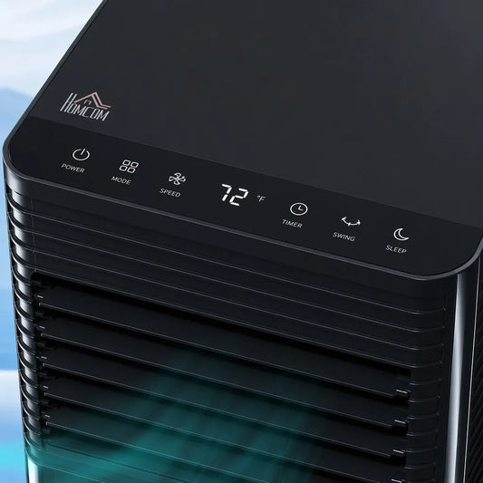 Close-up of ArcticChill Smart Portable AC LED touch control panel and digital display