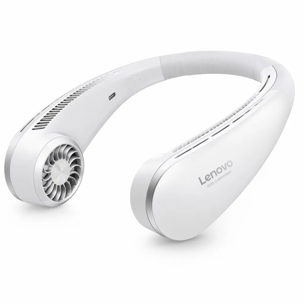 Lenovo 2026 Branded Neck Fan Anchor - Glacier White Sleek Bladeless Turbine