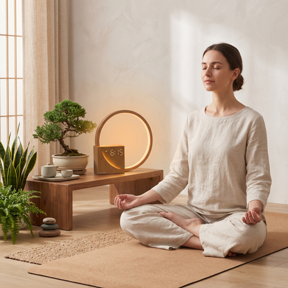 LumaHush Bedside Lamp Alarm Clock with 10 Nature Sounds