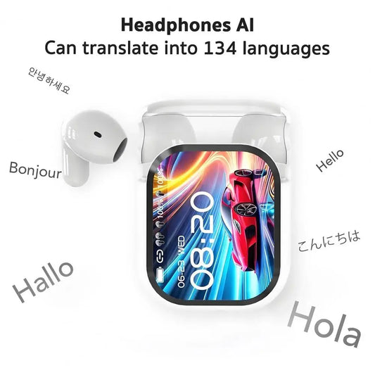 HTC NE20 Bluetooth V6.0 Earphones Wireless Bluetooth Earbuds with AI Real-Time Translation, Active Noise Cancellation, Low Latency Gaming & Touch Control