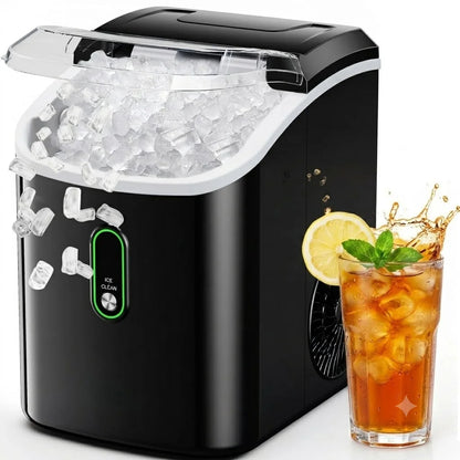 AeroIce™ 36lb Countertop Nugget Ice Maker – Self-Cleaning Chewable Pebble Ice Machine with 10-Min Fast Ice