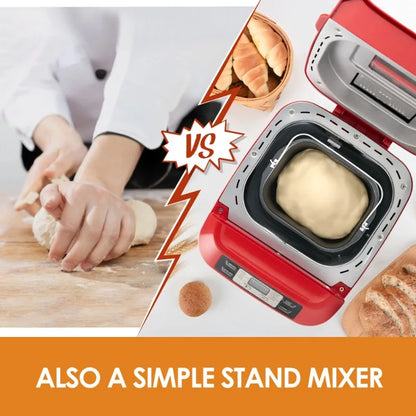 Kitchen in the Box 2lb Bread Maker with Auto Fruit Nut Dispenser, 12-in-1 Programmable Bread Machine, Gluten-Free Setting, 13H Delay Timer, Non-Stick Pan, Compact Design