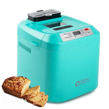 Kitchen in the Box 2lb Bread Maker with Auto Fruit Nut Dispenser, 12-in-1 Programmable Bread Machine, Gluten-Free Setting, 13H Delay Timer, Non-Stick Pan, Compact Design
