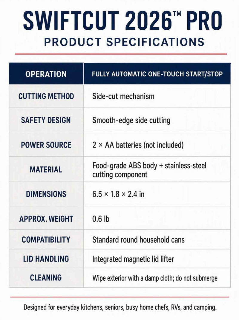 SwiftCut 2026™ Pro Automatic Can Opener - One-Touch Hands-Free with Smooth Edge Technology for Seniors & Arthritis