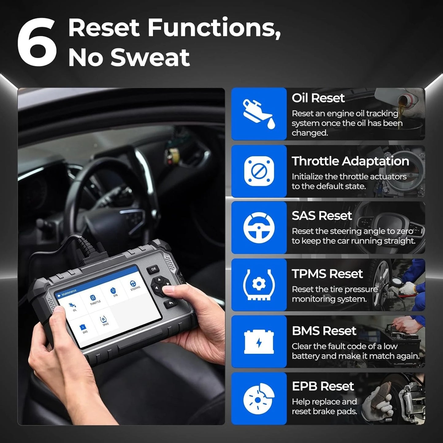 Professional AD500 diagnostic tool supporting AutoVIN and full OBD2 functions