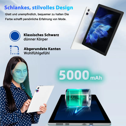 A523 tablet with 8MP rear and 5MP front camera for clear video calls, photos, and streaming