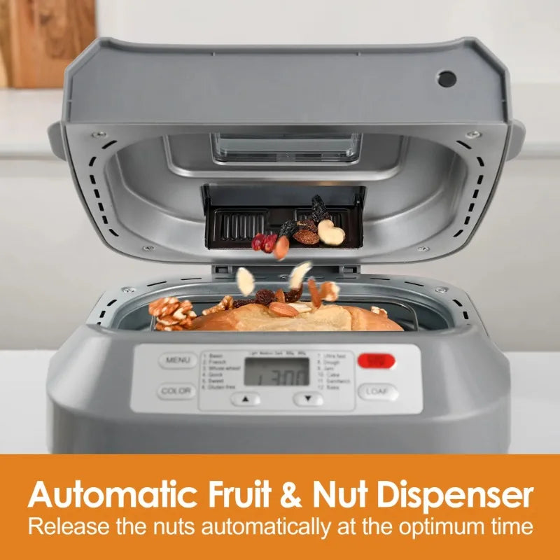 Kitchen in the Box bread machine with intelligent fruit and nut dispenser for easy baking2