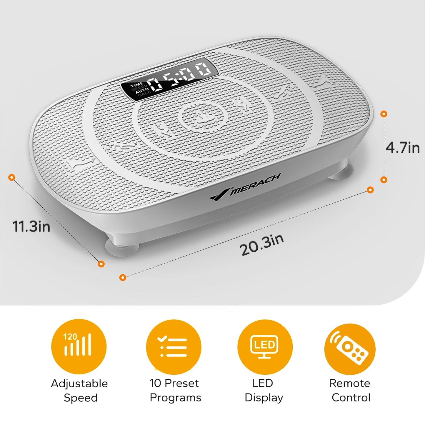 Whole body workout vibration plate with LED display and Bluetooth