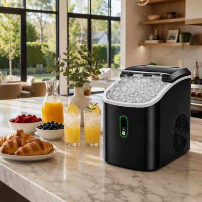 AeroIce™ 36lb Countertop Nugget Ice Maker – Self-Cleaning Chewable Pebble Ice Machine with 10-Min Fast Ice
