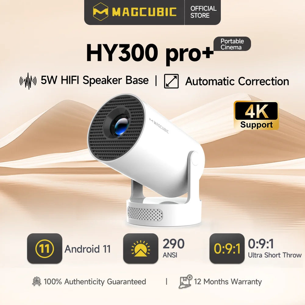Magcubic HY300 Pro+ portable projector with 180-degree rotation design