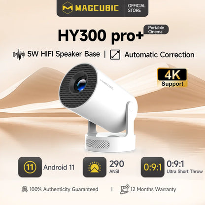 Magcubic HY300 Pro+ portable projector with 180-degree rotation design