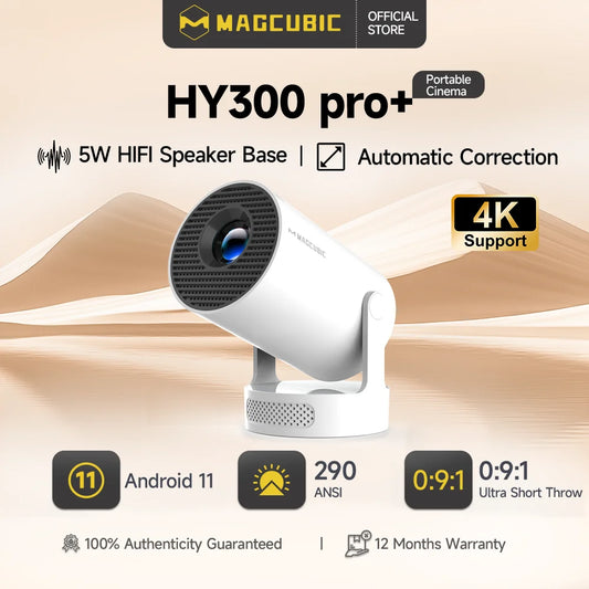 Magcubic HY300 Pro+ portable projector with 180-degree rotation design