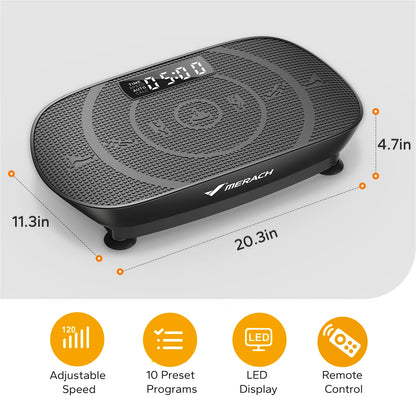 Compact vibration platform for weight loss, toning, and muscle recovery